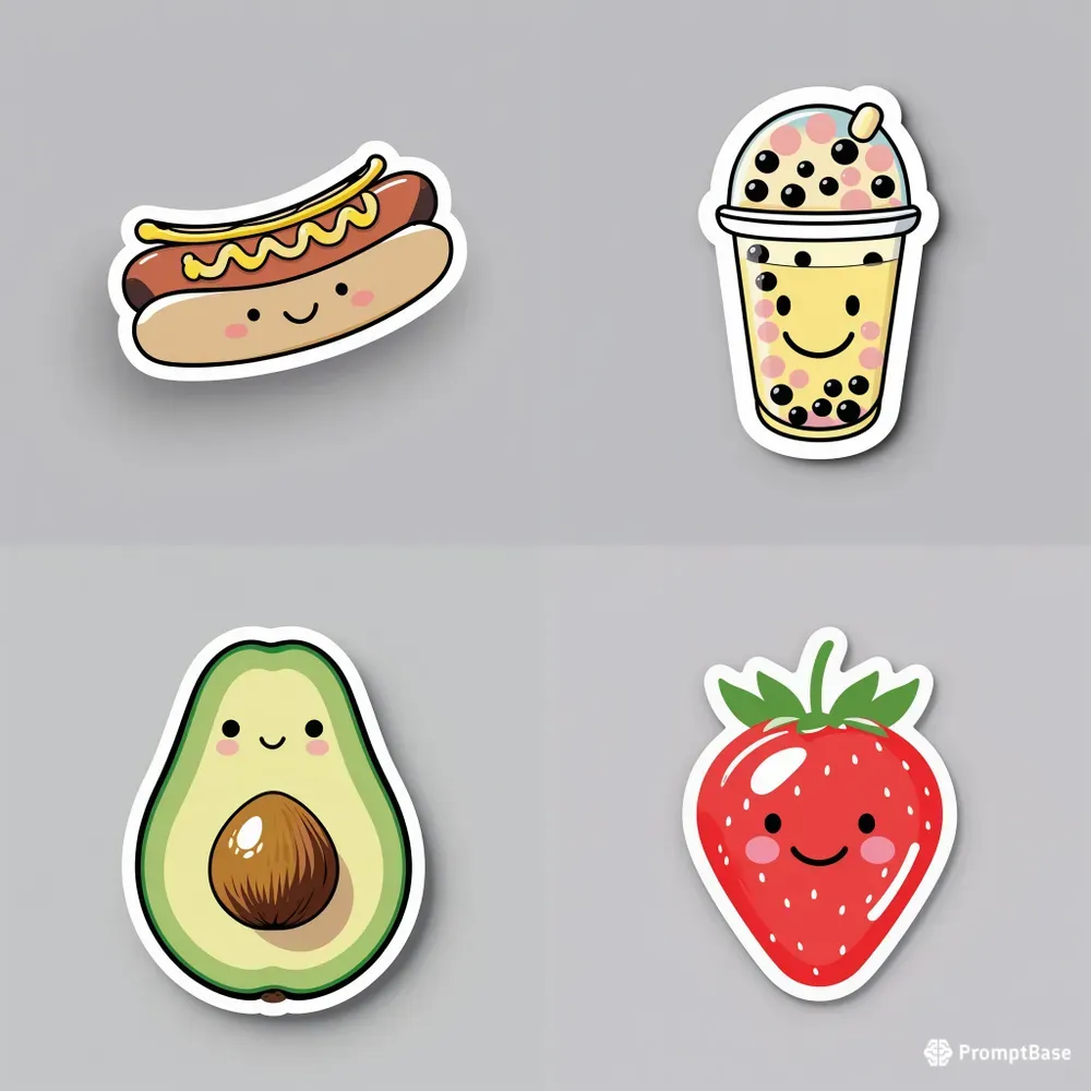 Kawaii Flat Vector Sticker Pack Creators