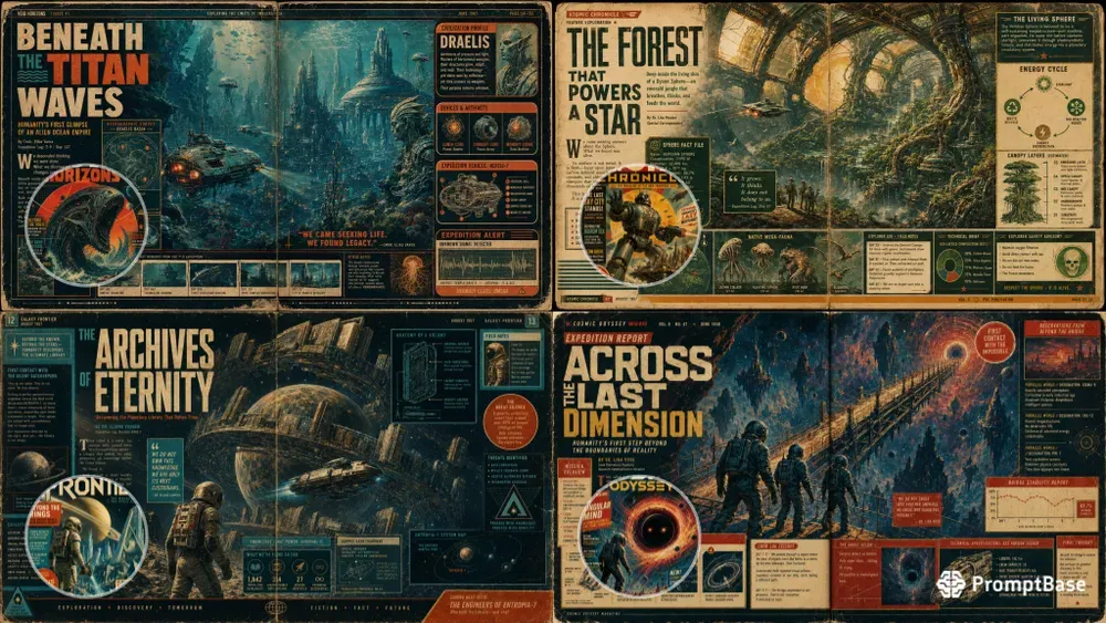 Pulp Science Fiction Horizontals