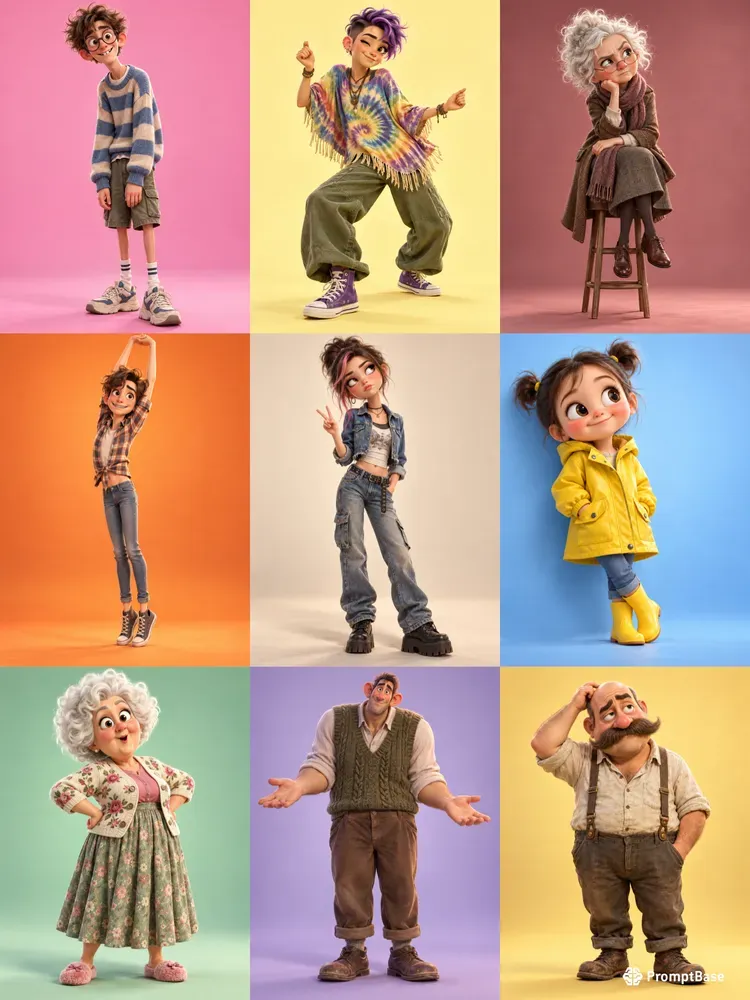 Expressive Quirky 3D Cartoon Characters