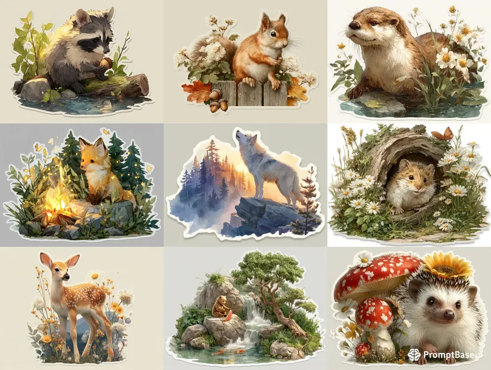 Charming Airbrush Sticker Art