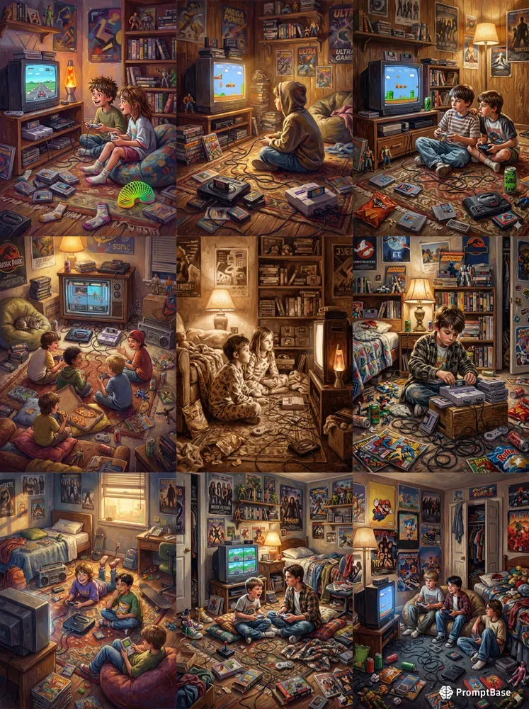 Kids Playing Retro Consoles