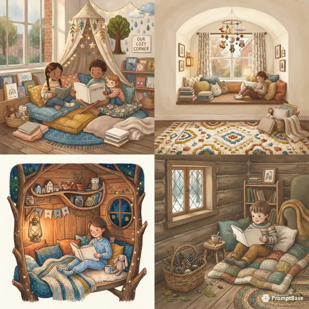Storybook Reading Nook Scene Art Systems