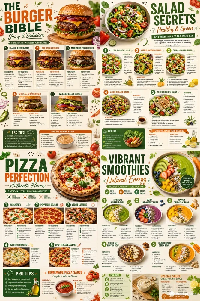 Professional Recipe Infographic Posters