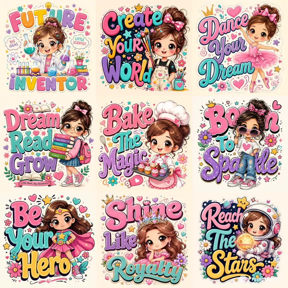 Cute Character Tee Design Kits