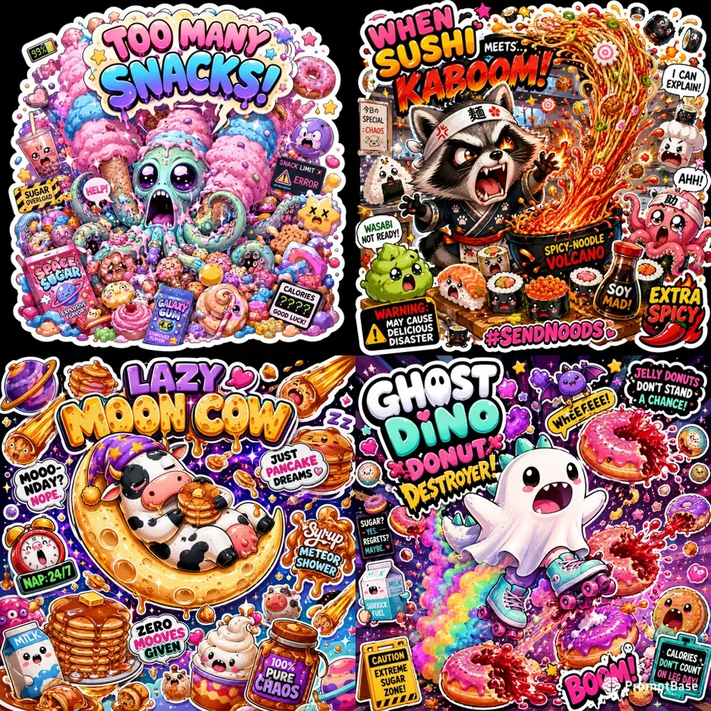 Chaotic Cute Sticker Madness