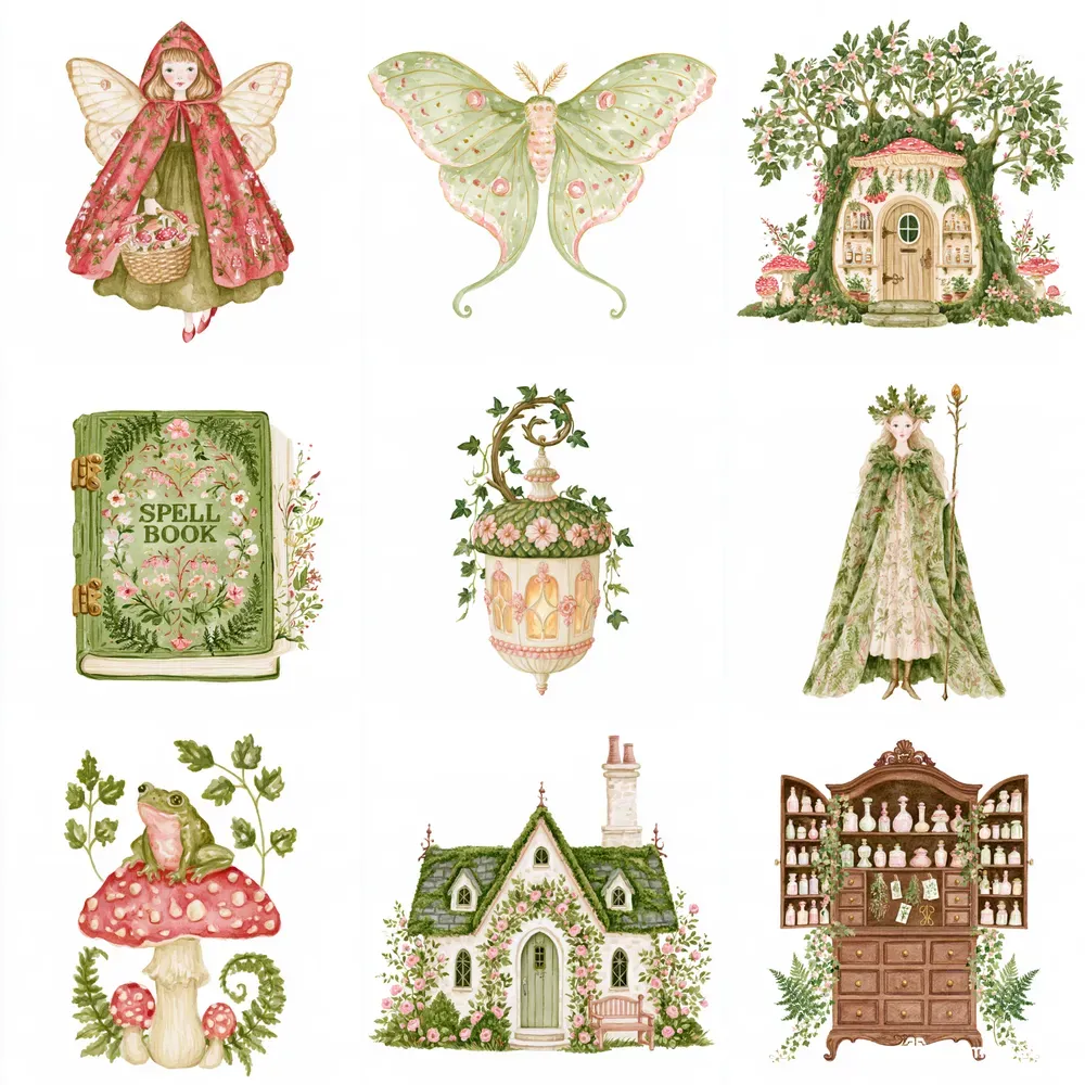 Enchanted Woodland Watercolor Cliparts
