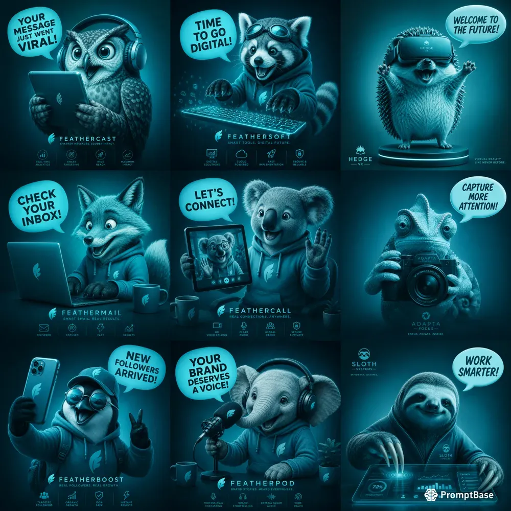 Funny Surreal Digital Ad Posters Sets