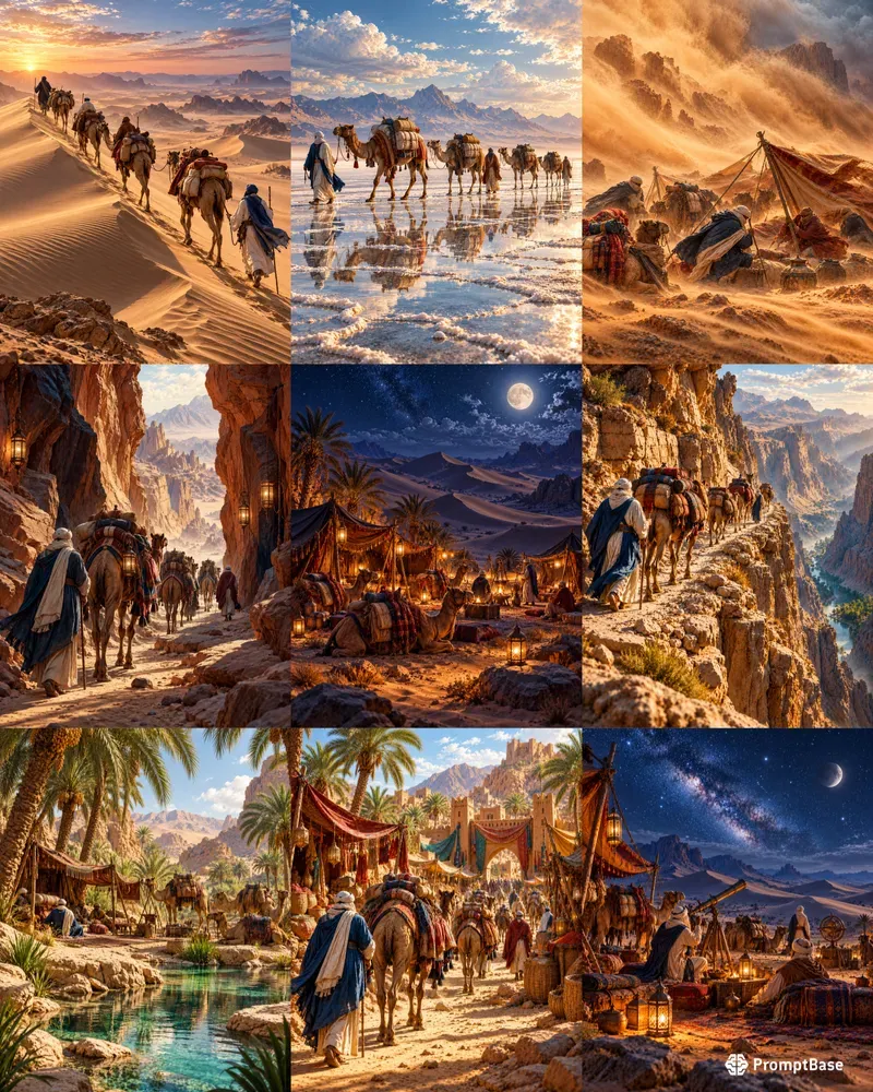 Desert Nomad Caravan Scenes