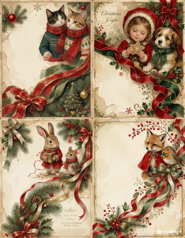 Vintage Christmas Digital Papers
