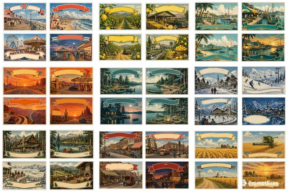 Linen Era Souvenir Postcard Art