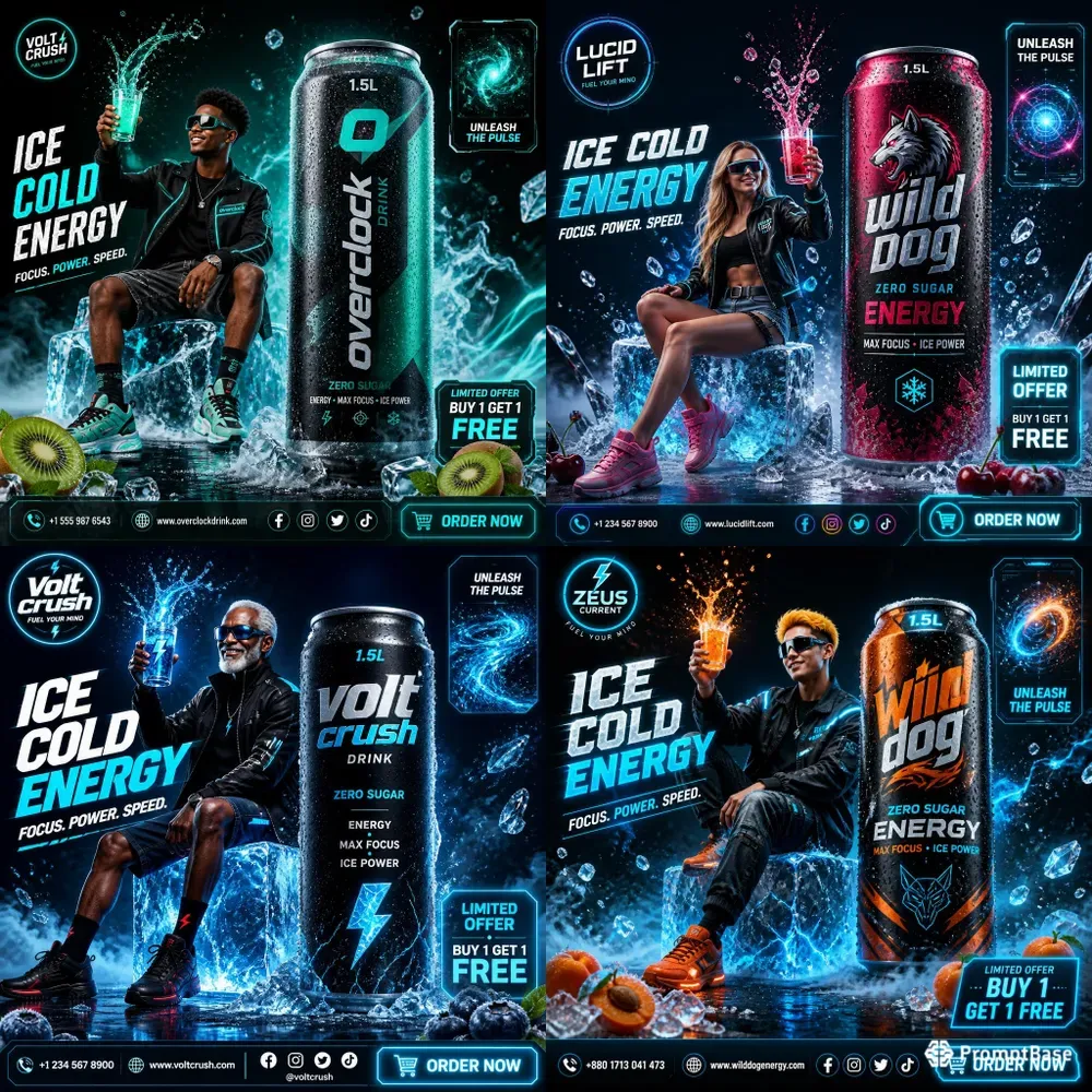 Highend Editorials For An Energy Drink