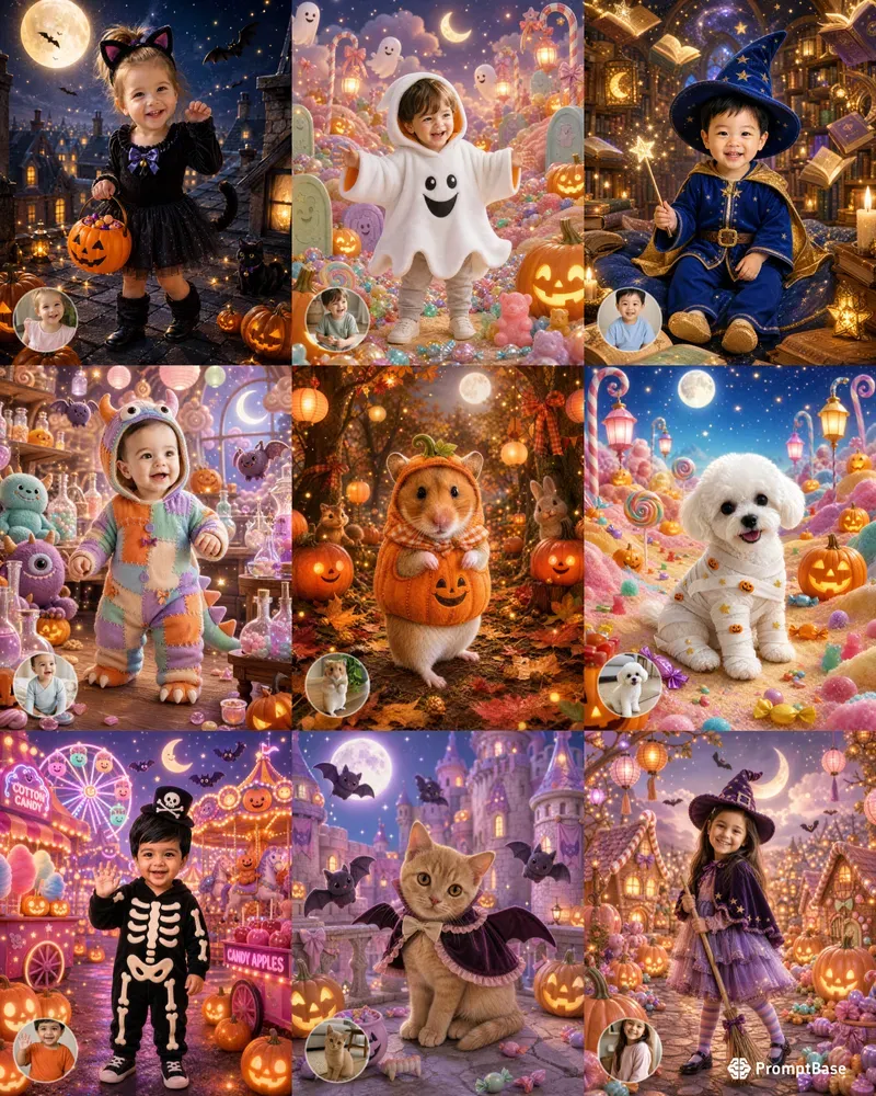Kids Pets Halloween Costume Portraits