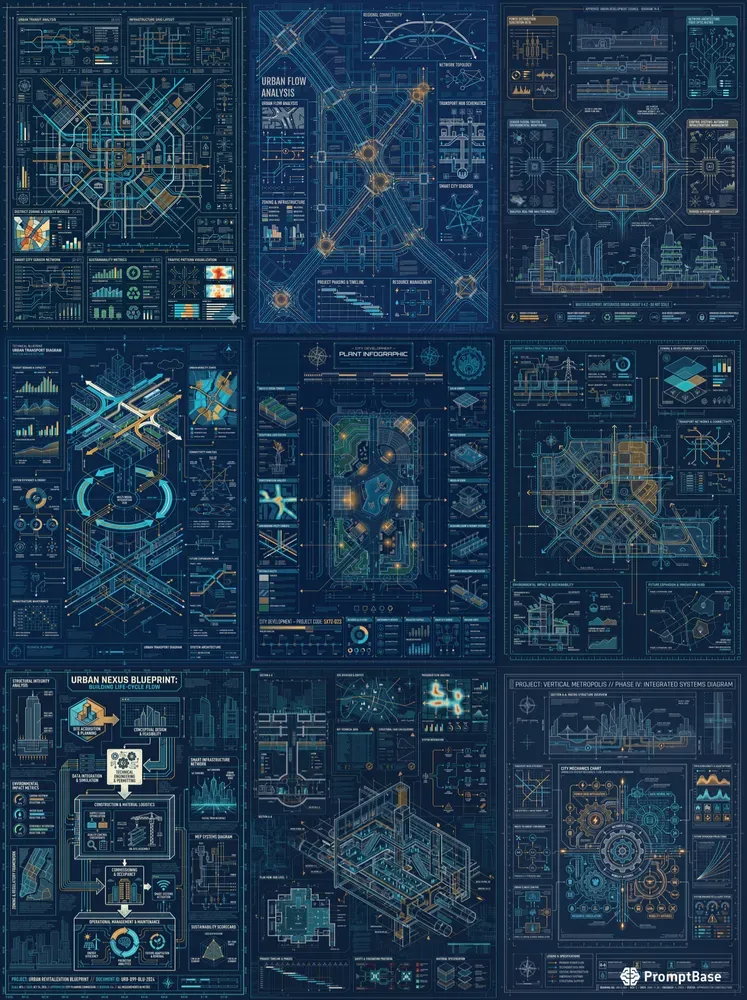 Urban Blueprint Infographics Diagrams