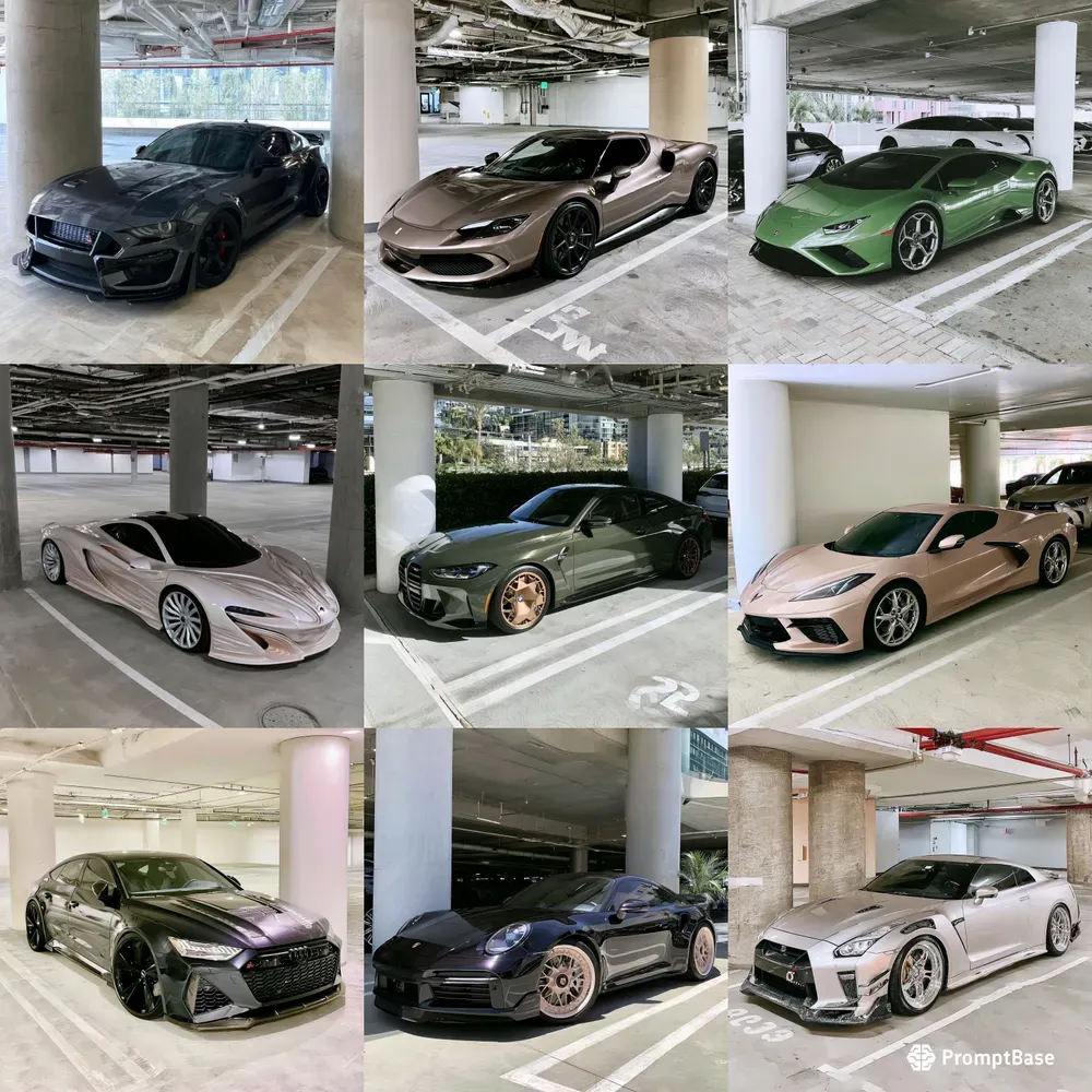 Realistic Sports Car Parking Lots