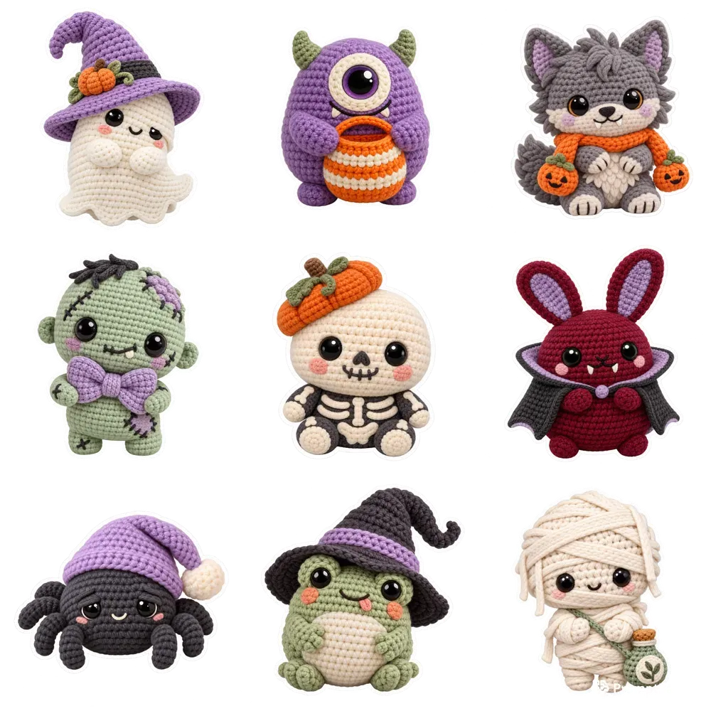 Cozy Crochet Halloween Stickers