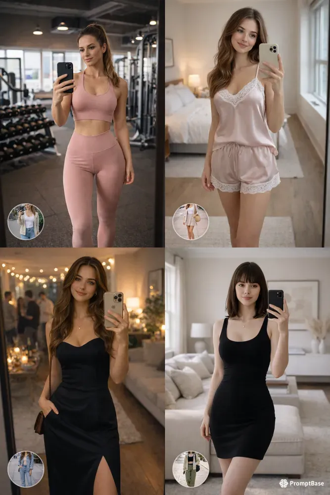 Realistic Lifestyle Mirror Selfies