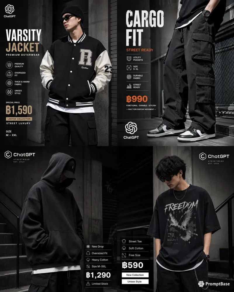 Street Fashion Facebook Ads Visuals