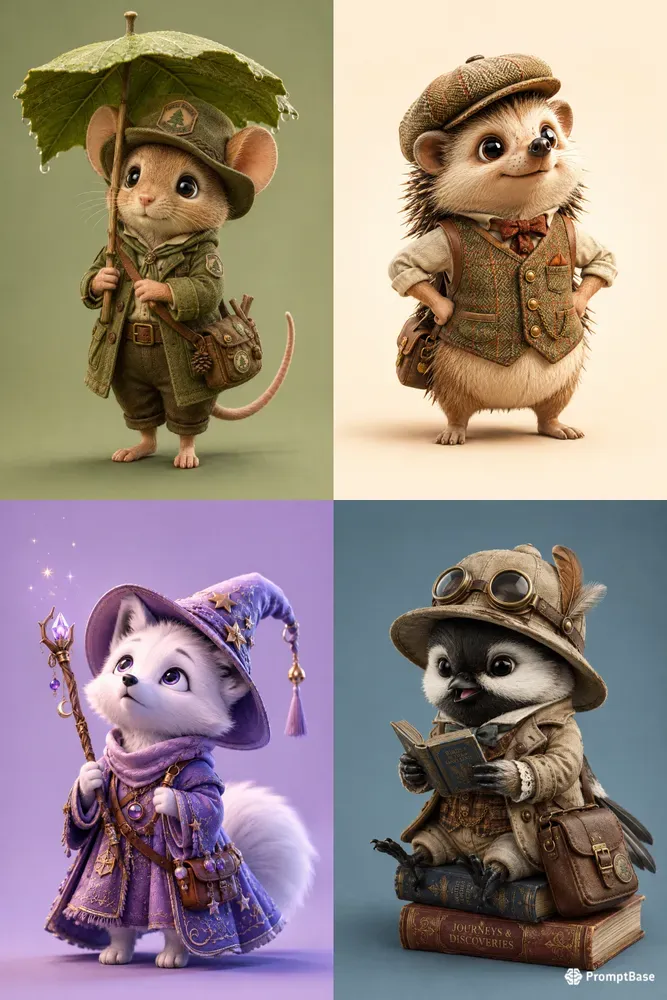 Whimsical Storybook Animal Figurines