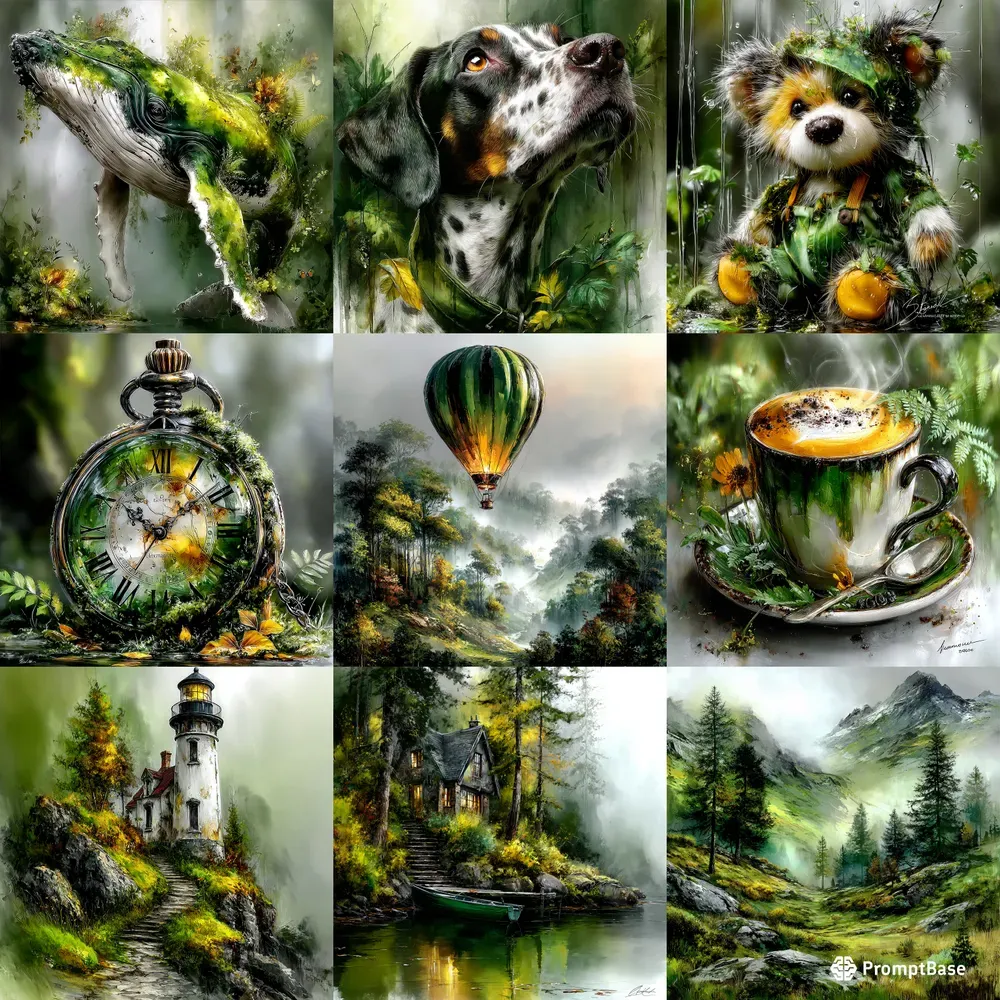 Oil Paintings Misty Nostalgic Nature