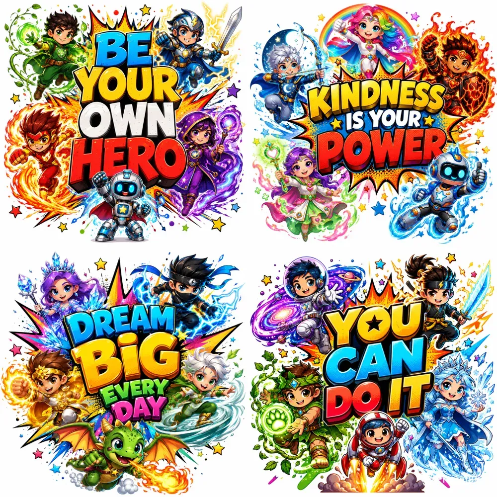 Custom Comic Hero Typography Posters