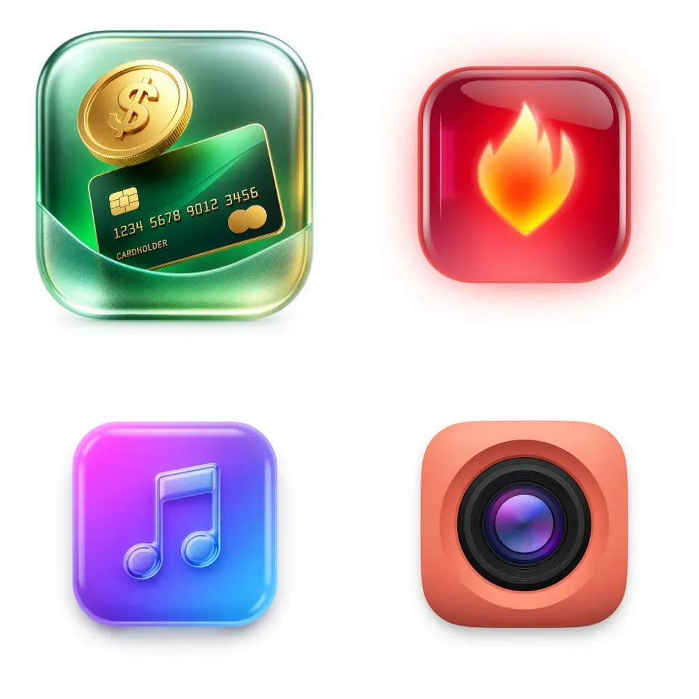 Modern 3D Mobile App Icons