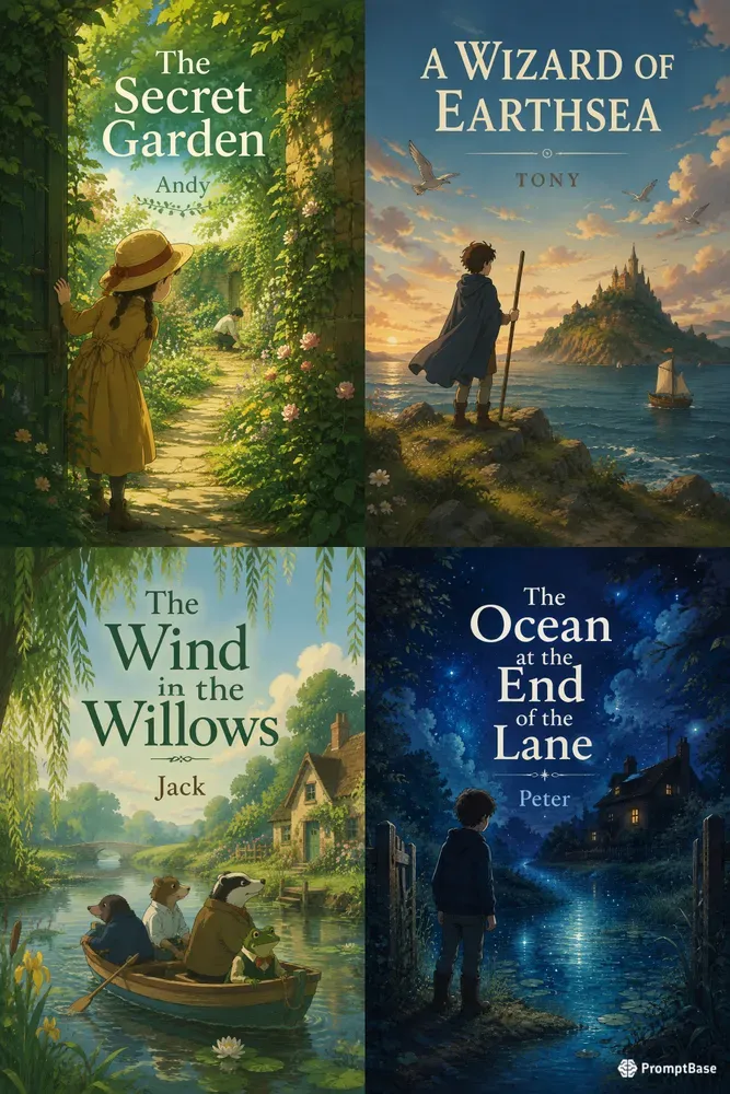 Cinematic Handdrawn Book Covers