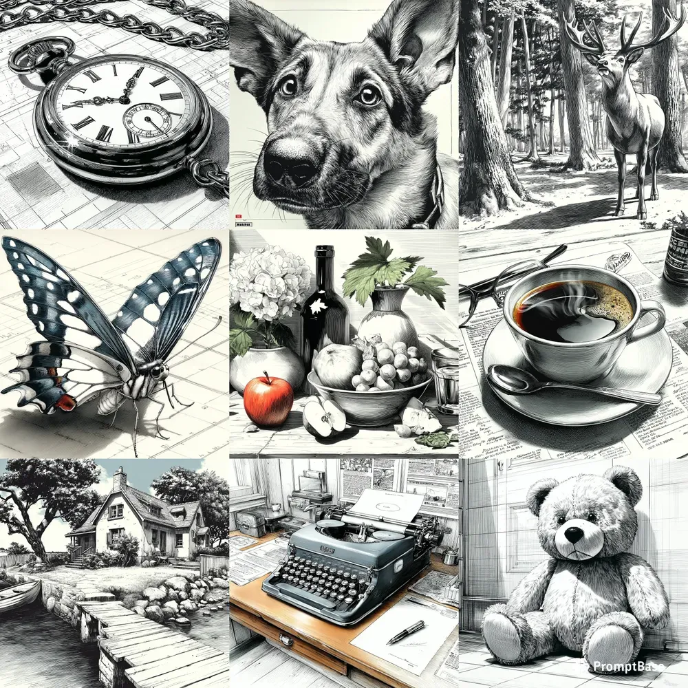 Pen Ink Crosshatch Editorial Portraits