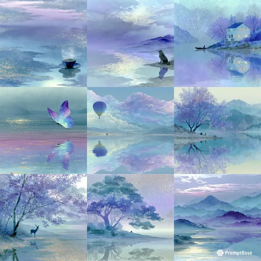 Watercolor Dreamy Pastel Serene Hazes