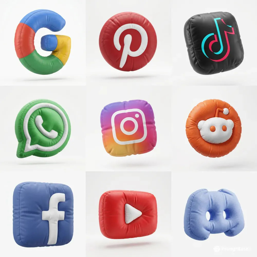 3D Pillow Icons And Logos