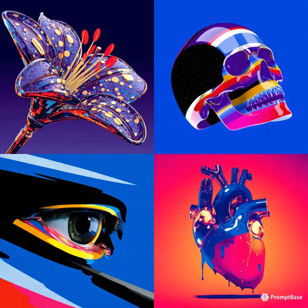 Surreal Pop Art Vibrant Abstract Objects