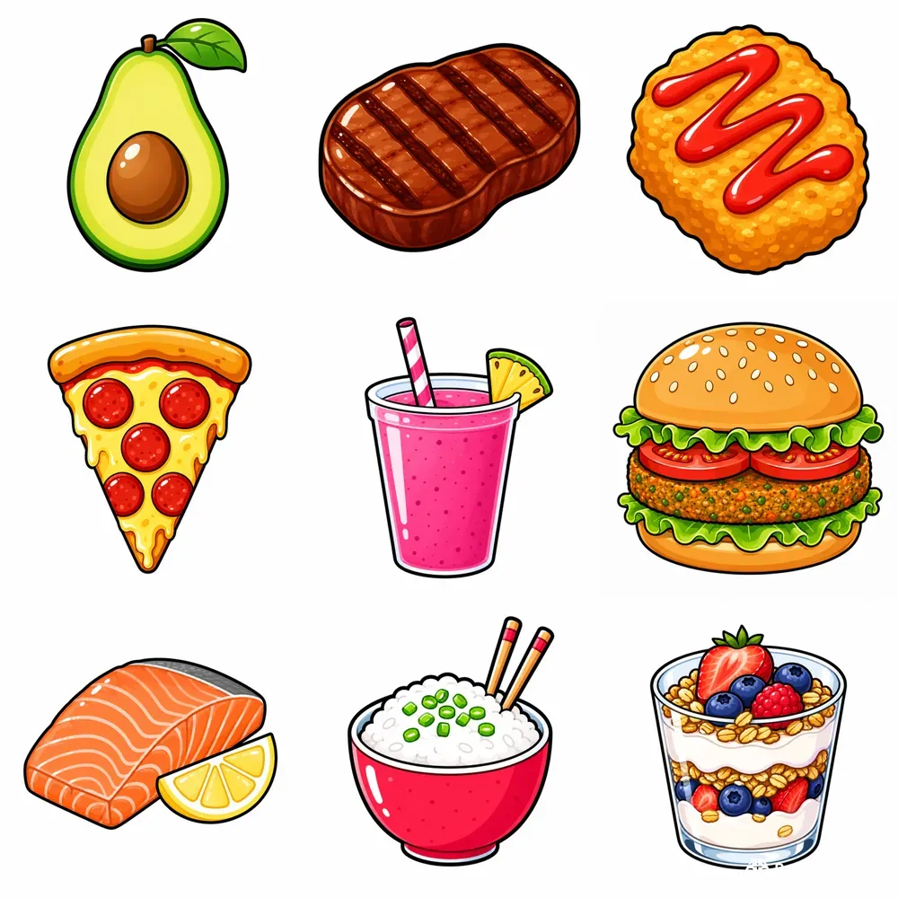 Line Art Meal Icons