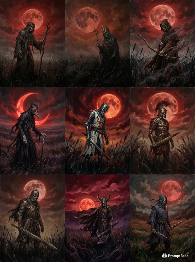Dark Fantasy Scarlet Oil Paintings