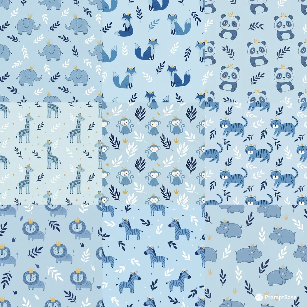 Whimsical Blue Kingdom Nursery Prints