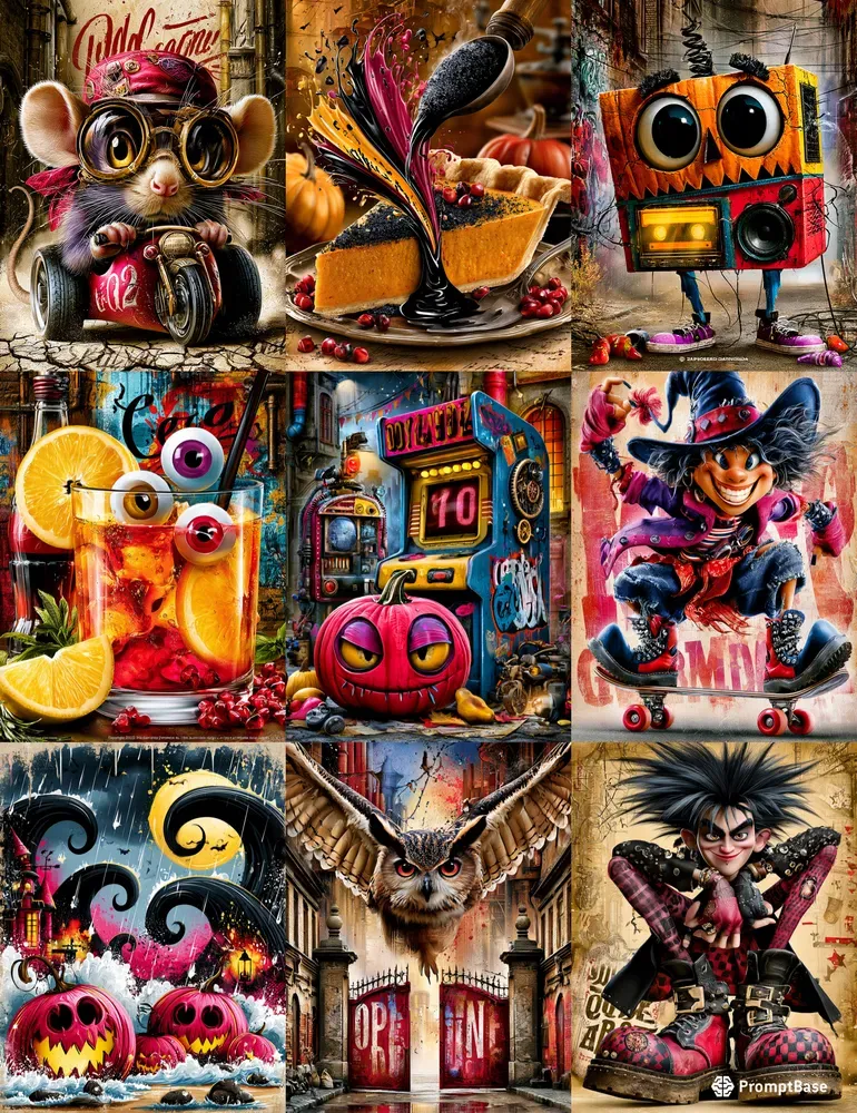Retro Punk Halloween Junk Journals