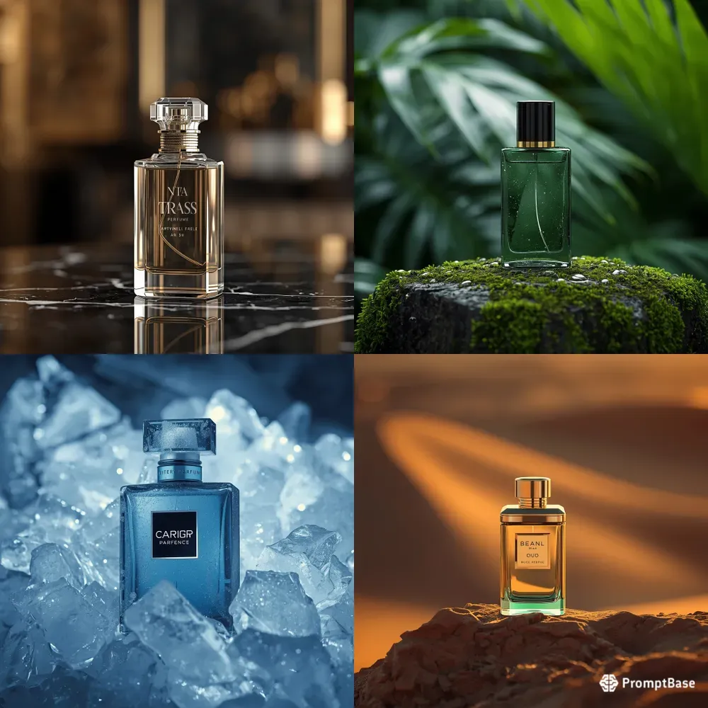 Ultrarealistic Luxury Perfume Photography