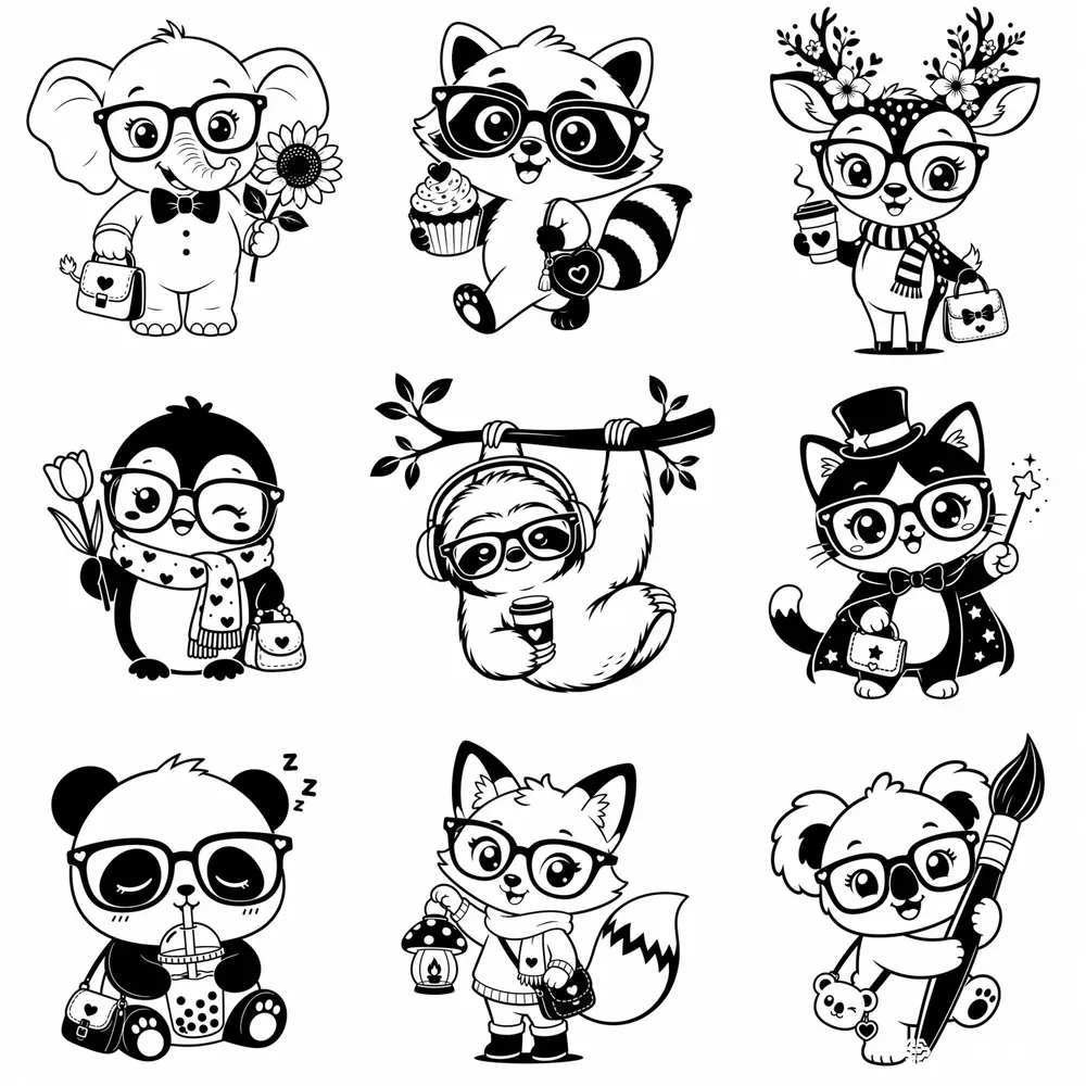 Cute Svg Animal Stickers