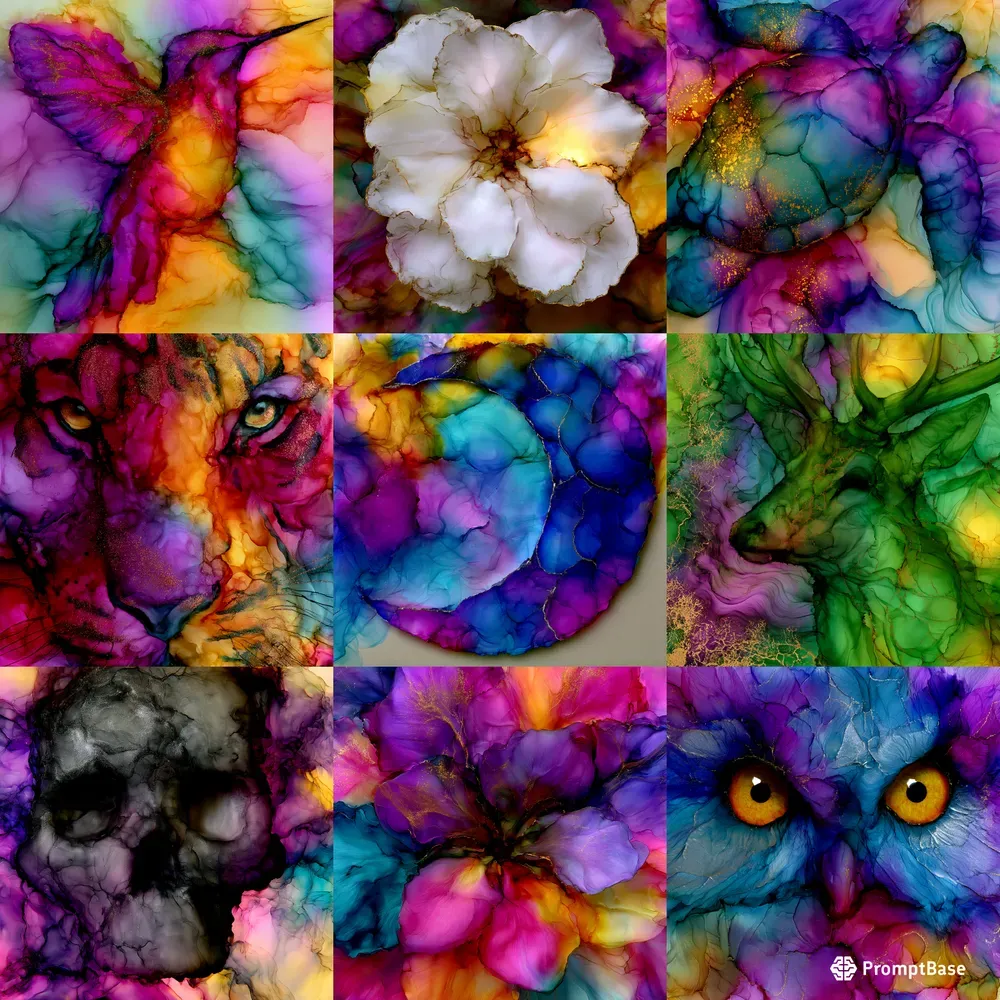 Elegant Fluid Alcohol Ink Art