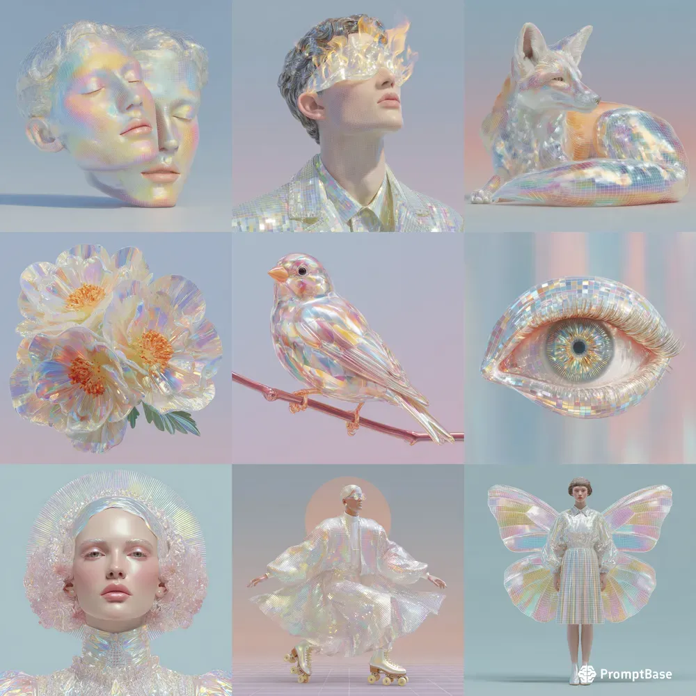 Iridescent Dreamcore Portrait Art