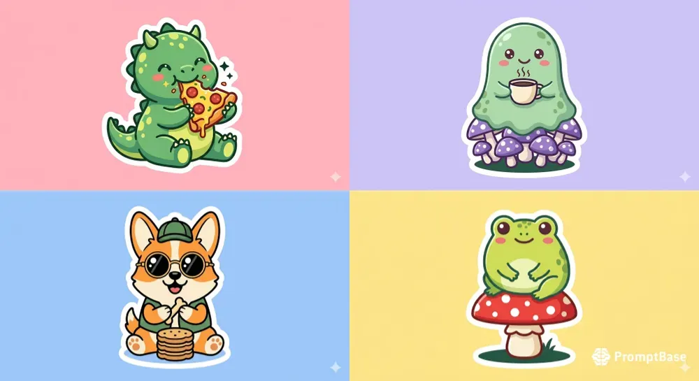 Cute Kawaii Vector Sticker Designs