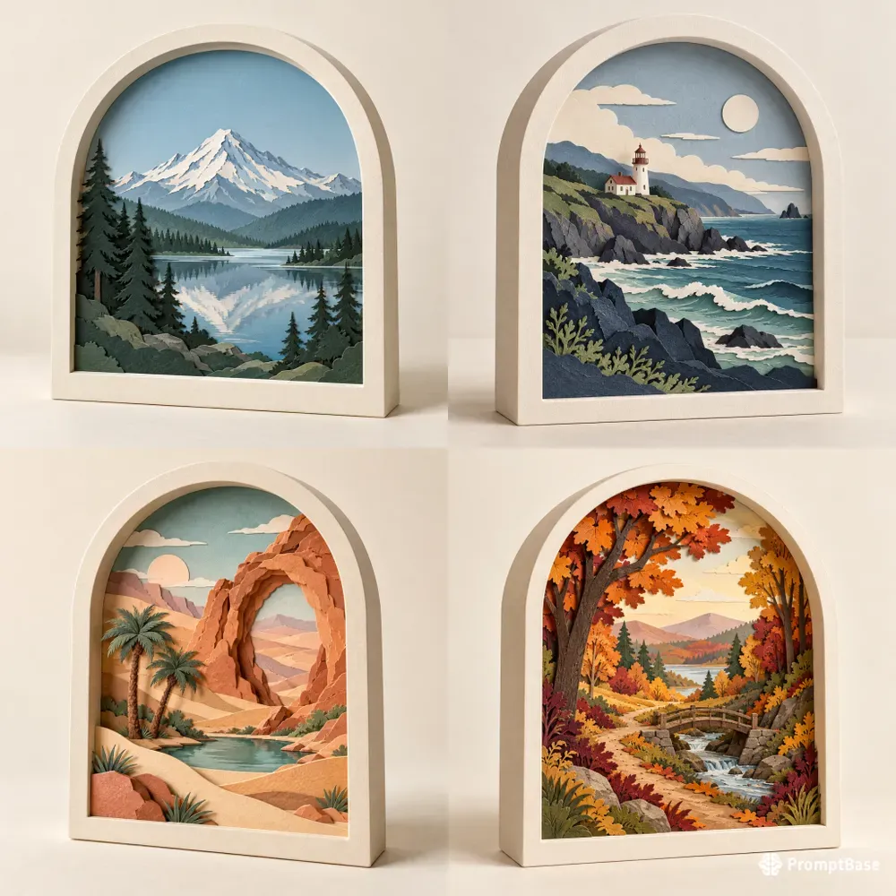 Paper Cut Landscape Portals