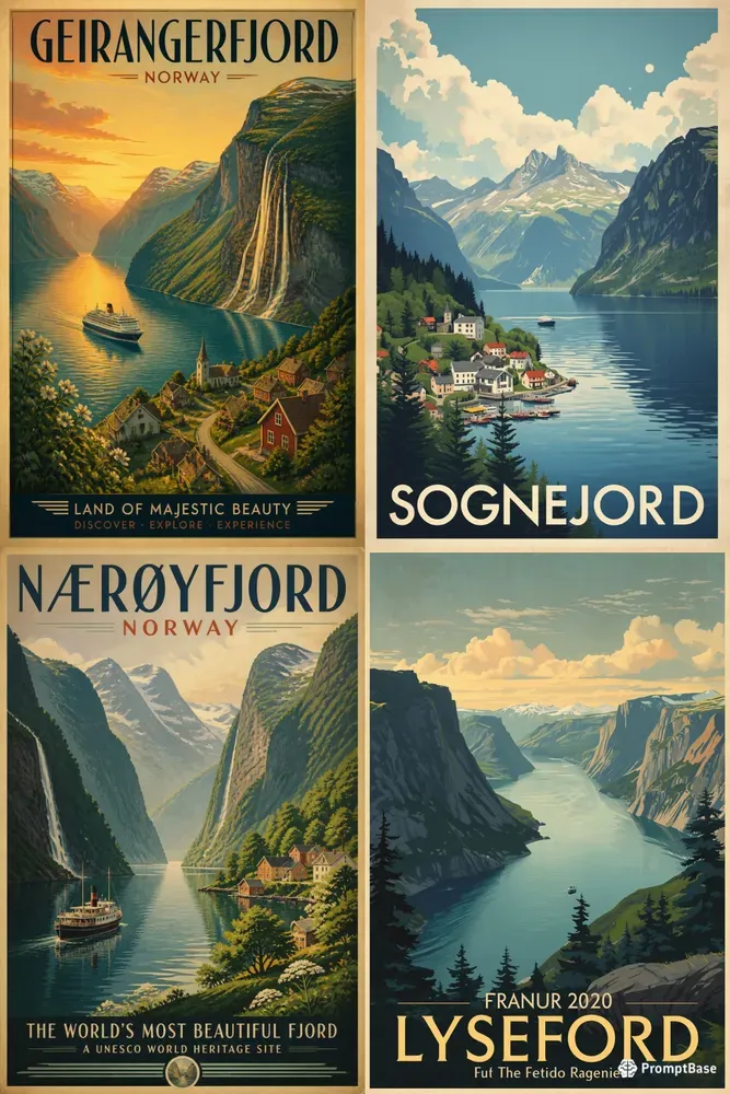 Vintage Fjord Posters