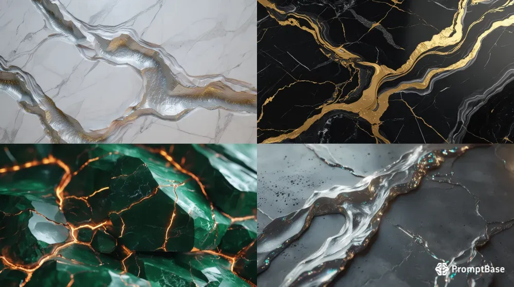 Ethereal Liquid Gold Marble Textures