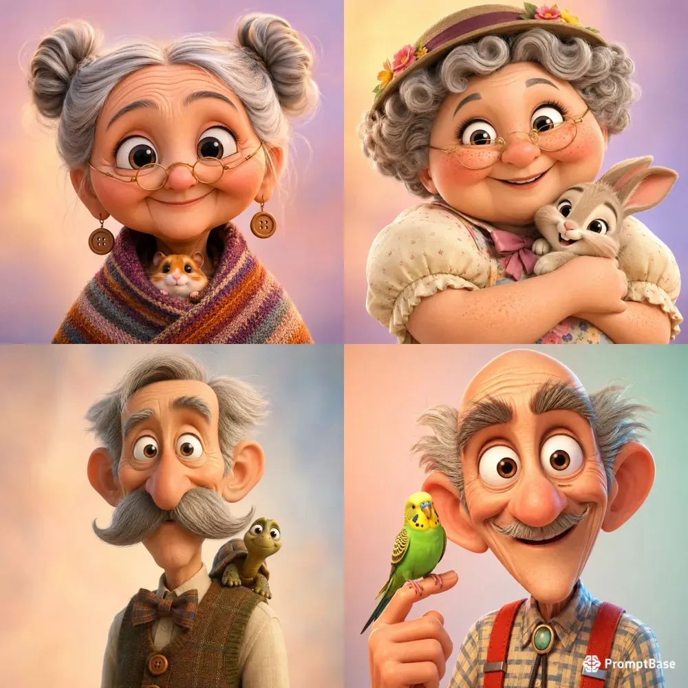 Stylized 3D Cartoon Character Portraits