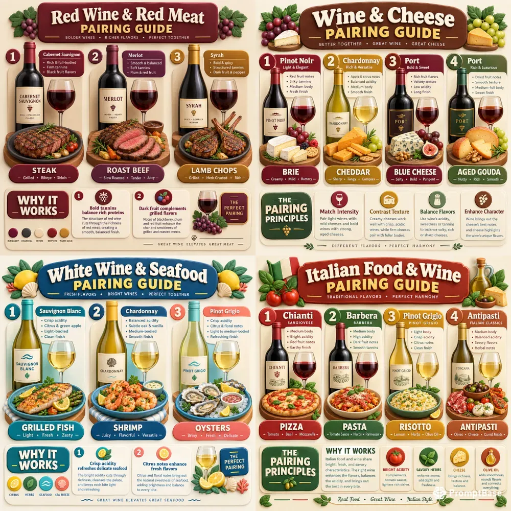 3D Wine Pairing Infographics