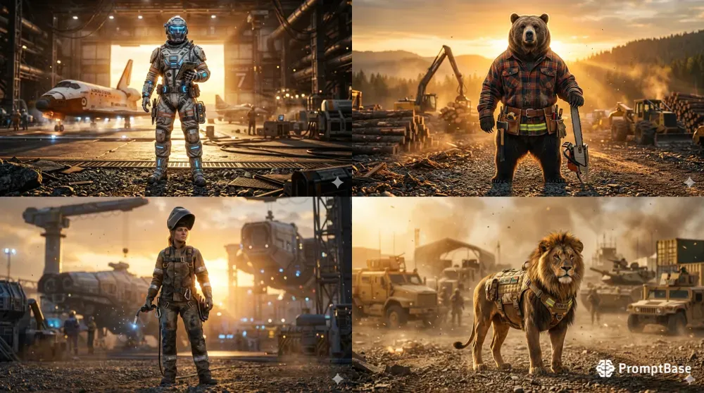 Cinematic Industrial Hero Portraits