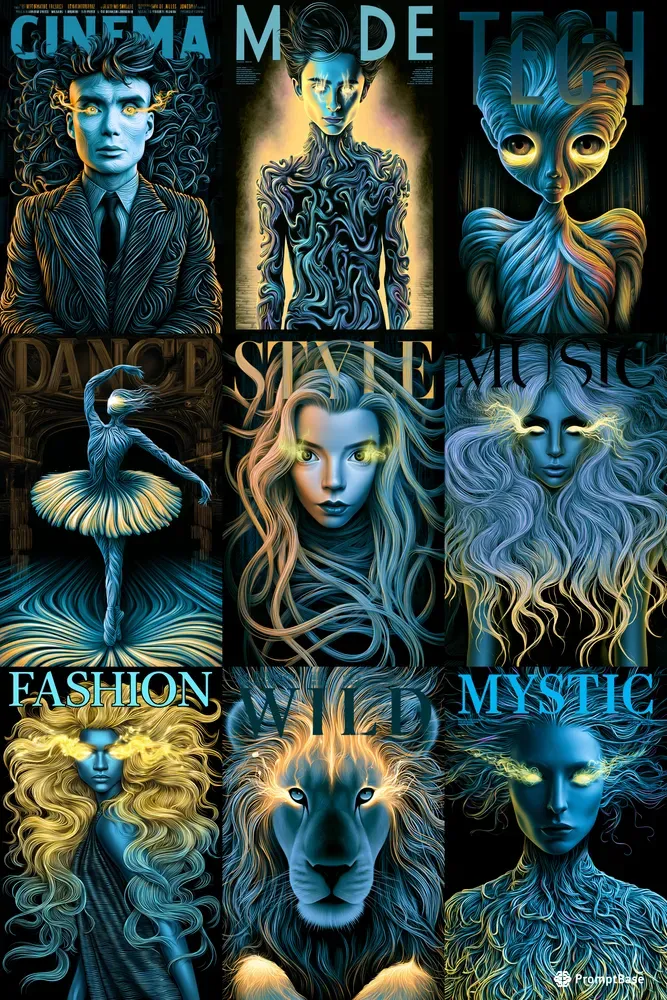 Bioluminescent Fluid Magazine Covers