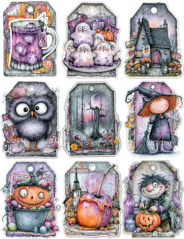 Whimsical Spooky Product Tags