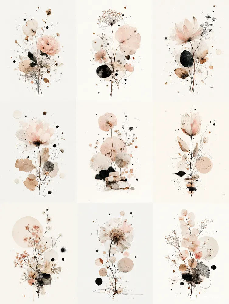 Elegant Mineral Botanical Wall Art