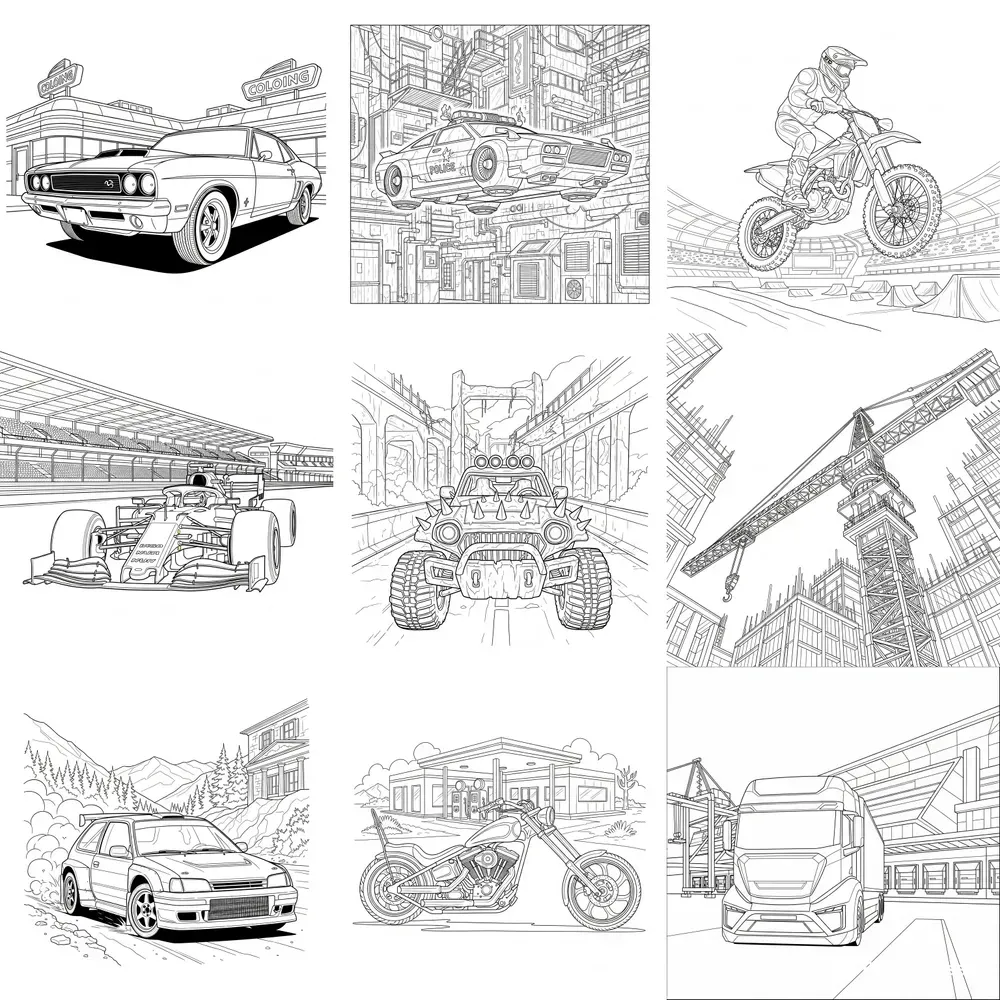 Ultimate Vehicle Scifi Coloring Books