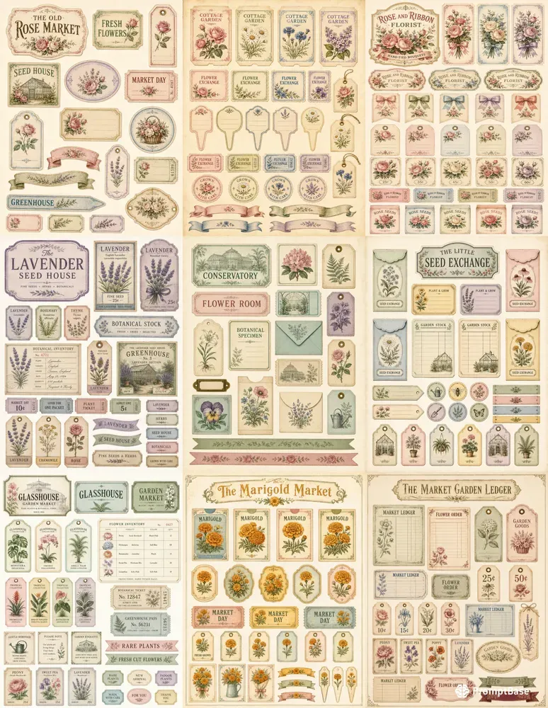 Vintage Flower Market Ephemera